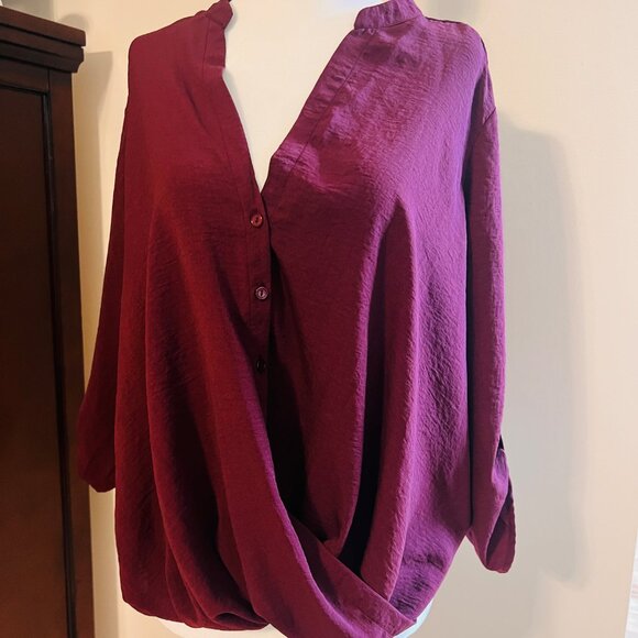 Women's Business Casual Top - Maroon - Small - Picture 6 of 6